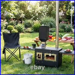 SOTECH Portable Outdoor Camping Stove withOven & Chimney & extension board black