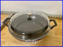 STAUB Cast Iron 3.5 qt Braiser with Glass Lid Dutch Oven Cherry