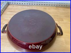 STAUB Cast Iron 3.5 qt Braiser with Glass Lid Dutch Oven Cherry