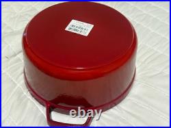 STAUB Cast Iron 4-qt, Round, Dutch Ovent, with Glass Lid, Red