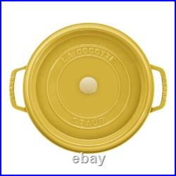 STAUB Cast Iron 7-qt Round Cocotte 7-qt / Citron New In Box STAUB Cast Iron 7-qt Round Cocotte 7-qt / Citron New In Box