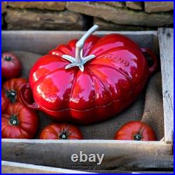 STAUB Cast-Iron Tomato Casserole/Roasting Dish 25 cm Cherry Red Brand New