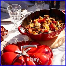 STAUB Cast-Iron Tomato Casserole/Roasting Dish 25 cm Cherry Red Brand New
