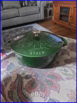 STAUB Christmas Pine Tree French Oven Basil Coco 3.75 Qt 24