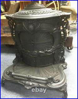 STUNNING Abendroth Bro's, (NYC) Ornate Parlor Stove, Cast Iron, Excellent
