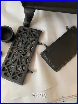 Salesman Sample RARE Complete Set No Rust Cast Iron Miniature Wood Stove Antique
