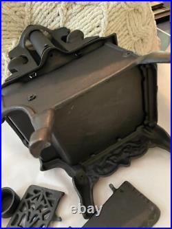 Salesman Sample RARE Complete Set No Rust Cast Iron Miniature Wood Stove Antique