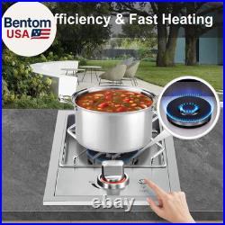 Single Grilling Side Burners for Outdoor Grill, 15,000BTU Natural Gas Side Burne