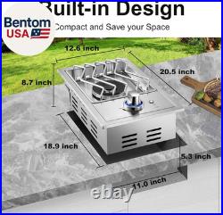 Single Grilling Side Burners for Outdoor Grill, 15,000BTU Natural Gas Side Burne