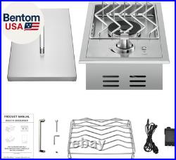 Single Grilling Side Burners for Outdoor Grill, 15,000BTU Natural Gas Side Burne