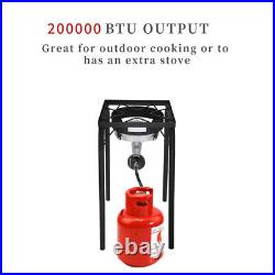 Single Portable Burner Cast Iron Stove for Camping Heating Cooking Outdoor Black