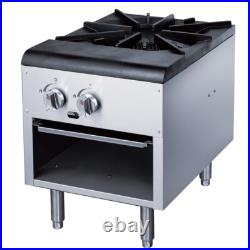 Single Two Ring Burner Commercial NSF Heavy Duty 18x23 Stock Pot Range