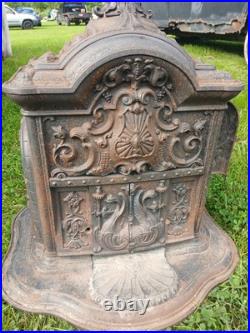 Small Cast Iron Antique Wood Burning Parlor Stove