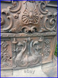 Small Cast Iron Antique Wood Burning Parlor Stove