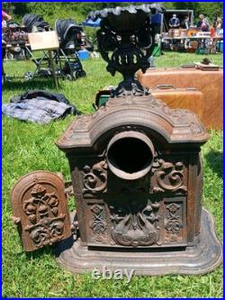 Small Cast Iron Antique Wood Burning Parlor Stove