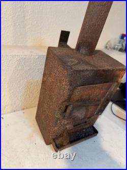 Small Rustic Wood Burning Stove Cast Iron Style Decor 21
