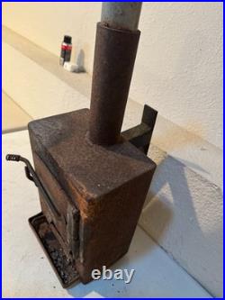 Small Rustic Wood Burning Stove Cast Iron Style Decor 21