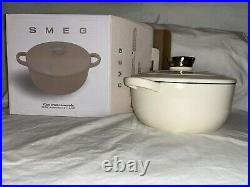 Smeg cast iron saucepan with lid couldron pot