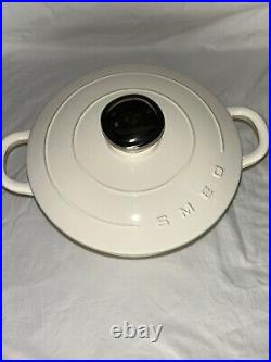 Smeg cast iron saucepan with lid couldron pot