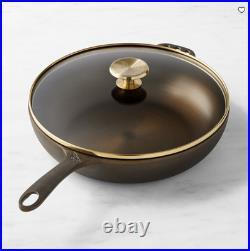 Smithey 11 Seasoned Cast Iron Deep Skillet with Lid Frying Pan