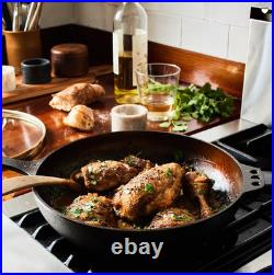 Smithey 11 Seasoned Cast Iron Deep Skillet with Lid Frying Pan