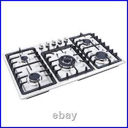 Stainless Steel 5 Burners Stove Top Built-In Gas Propane Stove Cooktop Stove USA
