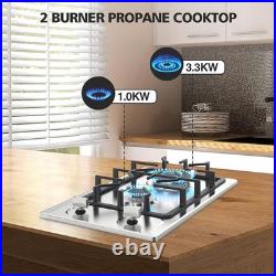 Stainless Steel Gas Stove with 2 Burners
