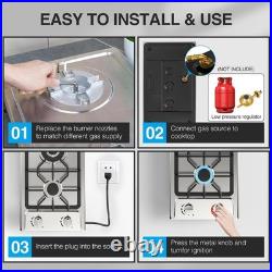 Stainless Steel Gas Stove with 2 Burners