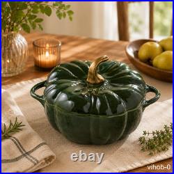 Staub 3.5-Qt Pumpkin Cocotte Enameled Cast Iron Dutch Oven