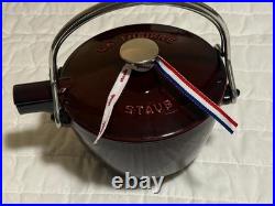Staub Cast Iron 1.2 qt, Round, Tea Kettle, Grenadine