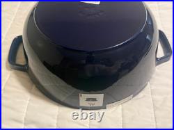 Staub Cast Iron 3.75 qt, Essential French Oven Rooster Lid, Dark Blue