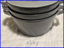 Staub Cast Iron 4-pc Stackable Set, Graphite Grey