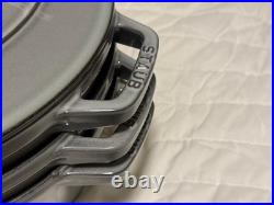 Staub Cast Iron 4-pc Stackable Set, Graphite Grey