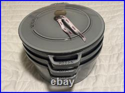 Staub Cast Iron 4-pc Stackable Set, Graphite Grey