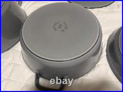 Staub Cast Iron 4-pc Stackable Set, Graphite Grey