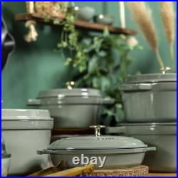 Staub Cast Iron 4 qt, Round, Dutch Oven, Eucalyptus