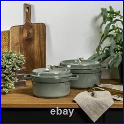Staub Cast Iron 4 qt, Round, Dutch Oven, Eucalyptus