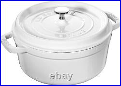 Staub Cast Iron 5-qt Tall Cocotte White NIB