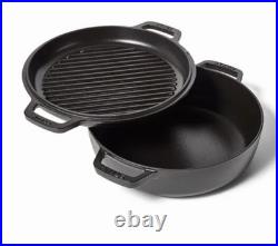 Staub Cast Iron Braiser And Grill, 10in, 3.5qt, Black