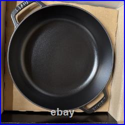 Staub Cast Iron Braiser And Grill, 10in, 3.5qt, Black