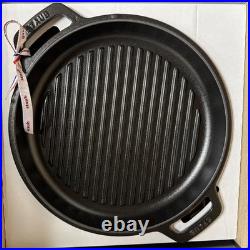 Staub Cast Iron Braiser And Grill, 10in, 3.5qt, Black