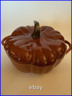 Staub Enameled Cast Iron Pumpkin Cocotte 24cm 3.5 Qt Dutch Oven Cinnamon France