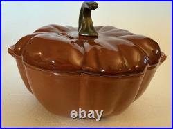 Staub Enameled Cast Iron Pumpkin Cocotte 24cm 3.5 Qt Dutch Oven Cinnamon France