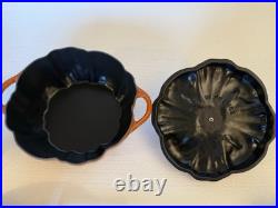 Staub Enameled Cast Iron Pumpkin Cocotte 24cm 3.5 Qt Dutch Oven Cinnamon France