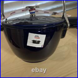 Staub La Theiere Cast Iron 1QT Tea Kettle Navy Blue (4631G)