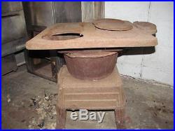 Stove Wood Cast Iron Parlor Pot Belly Vintage Room Heater