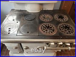 Summit Antique Cast Iron Freestanding Cooking Stove Famous Summit O White