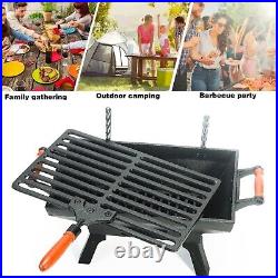 Sungmor Small Rectangle Cast Iron Charcoal Grill Stove, 12.4 By 6.8 Inch, Heavy