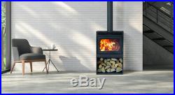 Supreme Novo 18 Wood Burning Free Standing Stove Fireplace with Cast Iron Panels