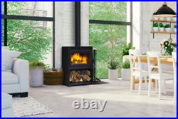Supreme Novo 24 Wood Burning Free Standing Stove Fireplace with Cast Iron Panels